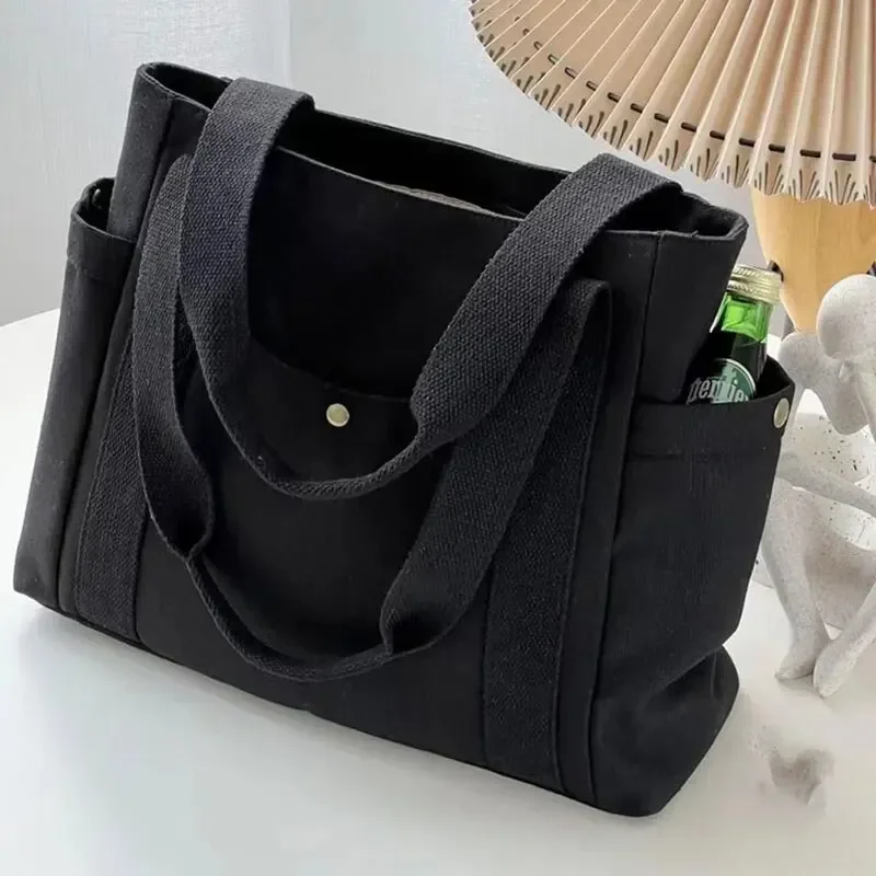 Large Capacity Tote Canvas Bag for Work Outgoing High Appearance Commuting Versatile Art Student Clothing Book Shoulder Bag Bag - Image 3