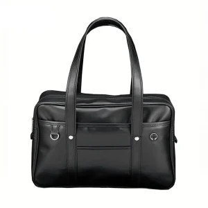 Student JK Handbag Waterproof PU Leather Single Shoulder Uniform Bag for Men And Women Official Document Commuter Backpack