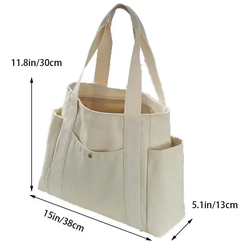 Large Capacity Tote Canvas Bag for Work Outgoing High Appearance Commuting Versatile Art Student Clothing Book Shoulder Bag Bag - Image 5