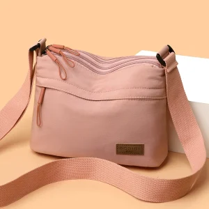 Polyester lightweight multi-layer large-capacity nylon bag for ladies, casual, water-resistant, portable, fashionable, single-sh